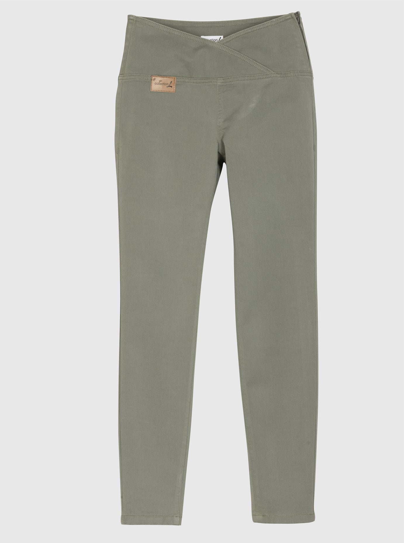 Bequeme Jeans CASUAL LOOKS, Damen, Gr. 24, Kurzgrößen, grün (khaki), 81% Baumwolle, 17% Polyester, 2% Elasthan, unifarben, lang, Jeans