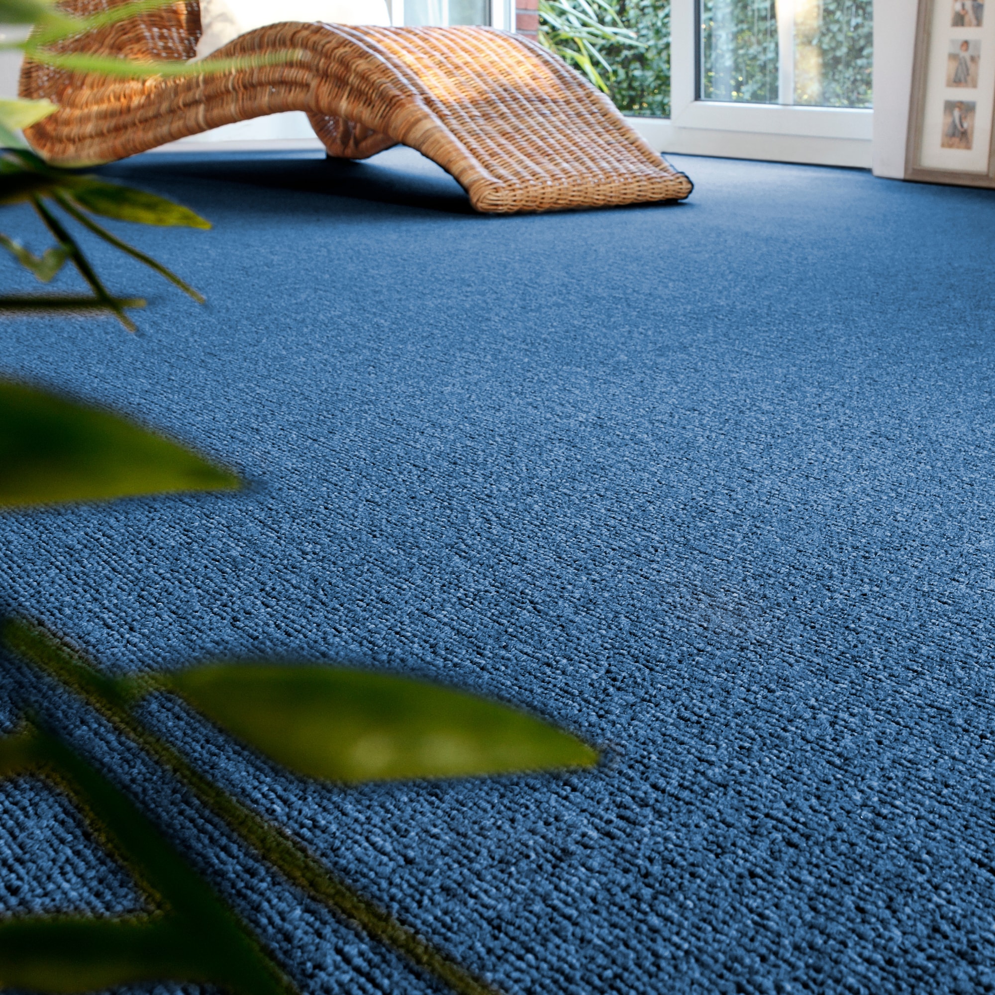Teppichboden ANDIAMO "Rambo, Feinschlinge, Made in Netherlands", blau, B:500cm H:4,5mm L:800cm, Kunstfaser, Teppiche, meliert, Breite 400 cm oder 500 cm, strapazierfähig & pflegeleicht Image