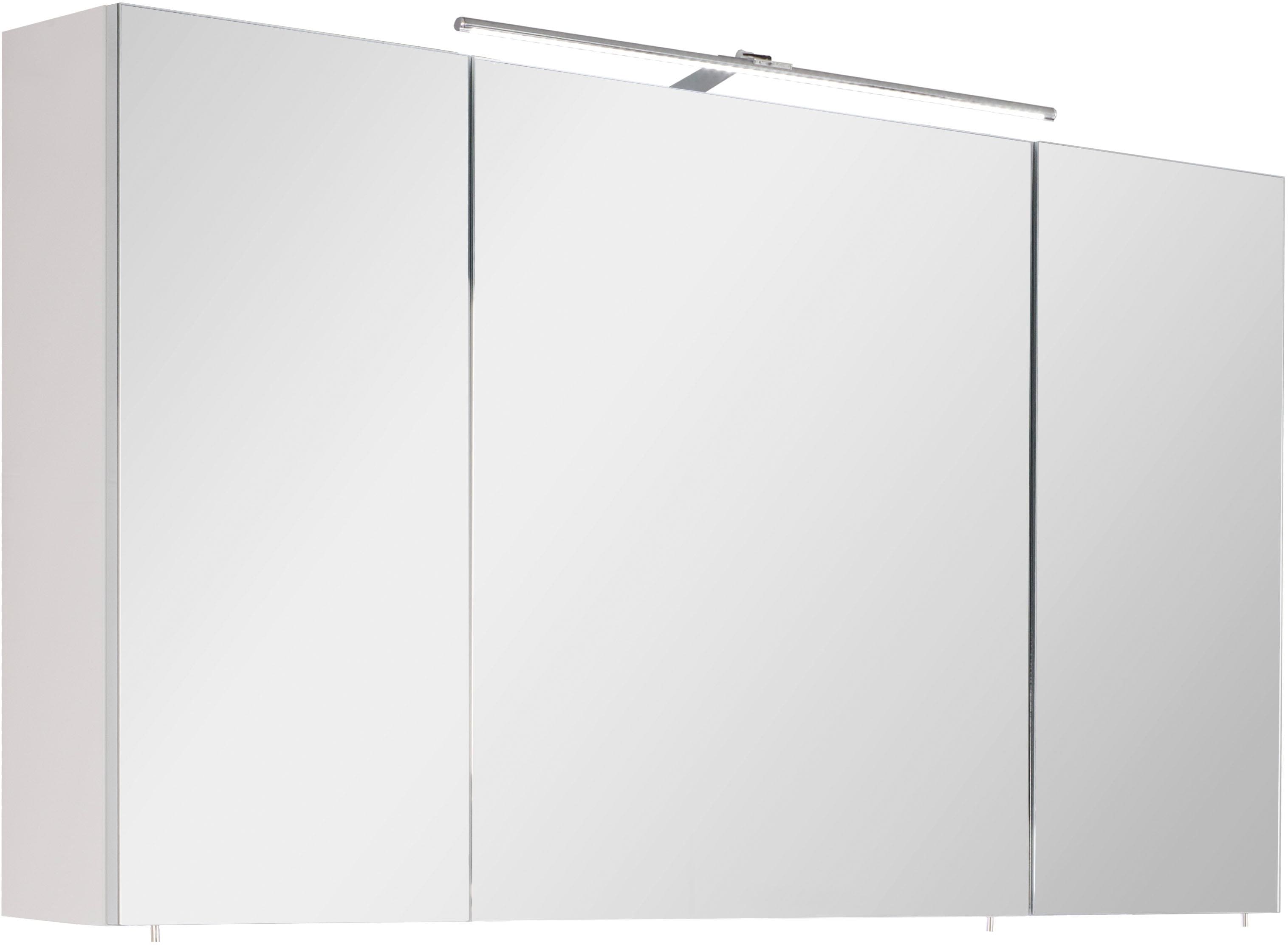 Spiegelschrank OPTIFIT "Ava", weiß (weiß glanz), B:109cm H:68cm T:17,5cm, Schränke, mit LED Beleuchtung Image