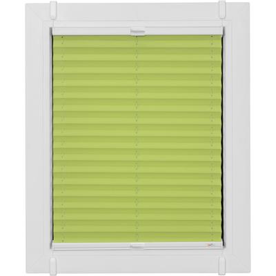 Plissee SUNLINES "One Size Style Crepe", grün (grün, weiß, weiß), B:75cm H:160cm, Obermaterial: 85% Polyester, 15% sonstige Fasern, Plissees, Zubehörfarbe weiß, zum Klemmen Image