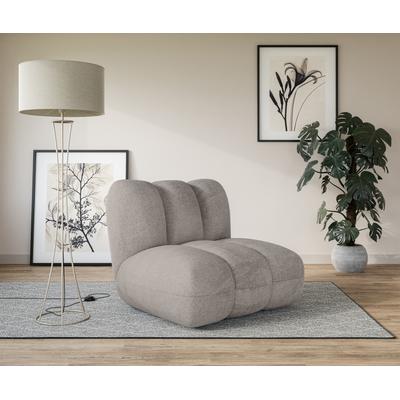 Sessel "Priya Loungesessel, moderne Steppung, auch in Bouclé", grau (taupe), B:90cm H:84cm T:106cm, 100% Polyester, LEGER HOME BY LENA GERCKE, Sessel, Polstersessel, perfektes Einzelstück, gemütlich und modern, B/T/H: 90/106/84 cm Image