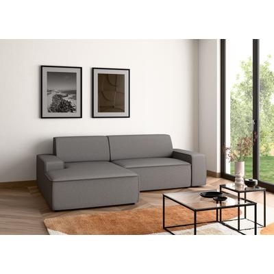 Ecksofa TRENDMANUFAKTUR "Graz, wahlweise mit Sitzvorschub und Bettkasten, L-Form, Breite 246 cm", grau (anthrazit), B:246cm H:73cm T:162cm, 100% Polyester, Sofas, in Cord-, haustierfreundlichem LEO Struktur- oder LUMOS-3D-Bezug Image