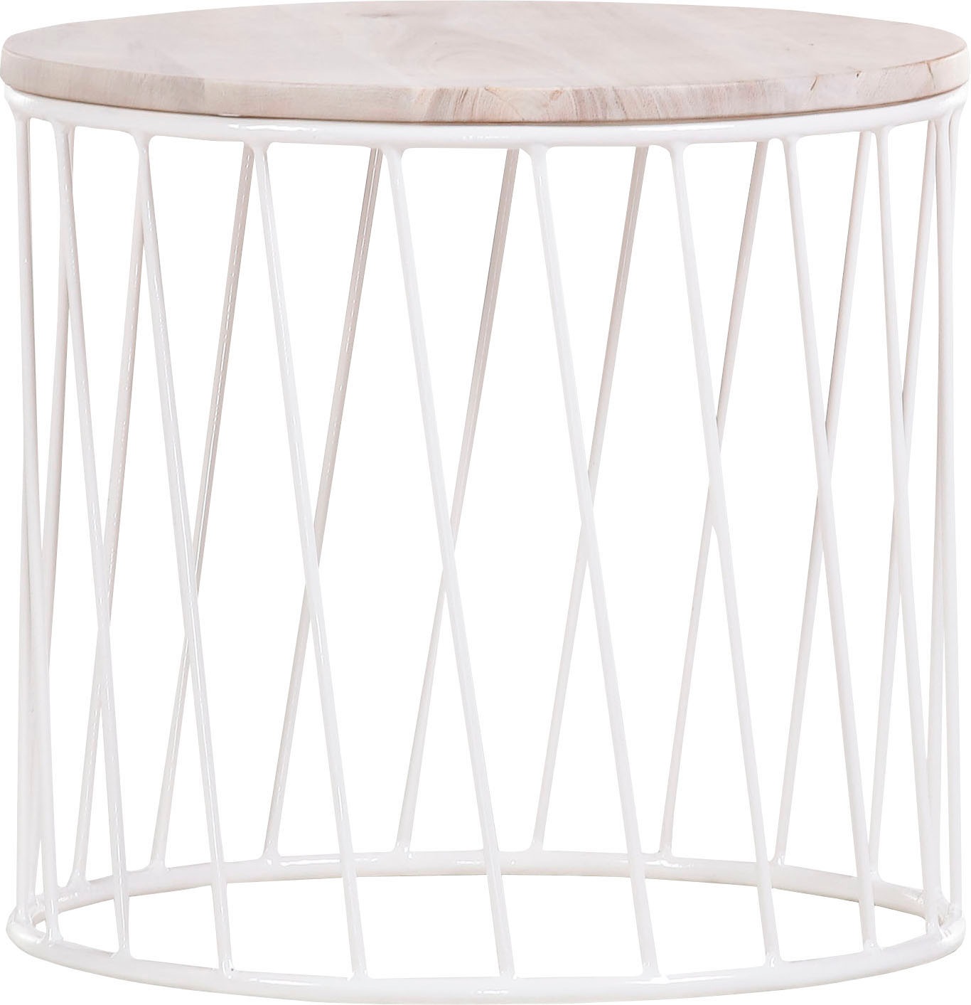 Beistelltisch GUTMANN FACTORY "Ivory", beige (natur, weiß, weiß), B:42cm H:40cm T:42cm, Tische