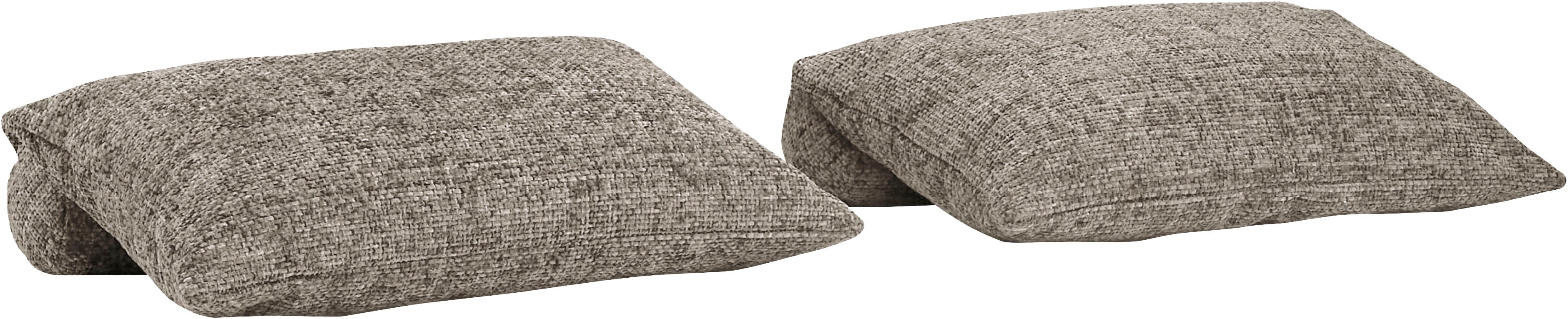 Dekokissen "Baldwin", grau (ted mixed grau), 4 Stk., Strukturstoff, SET ONE BY MUSTERRING, Dekokissen_Sitzkissen_Kissenhüllen, 4-teiliges Kissenset, passend zum Bett Baldwin