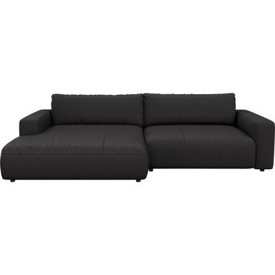 Ecksofa MUSTERRING "LUCIA L-Form", grau (grau puro), B:296cm H:81cm T:190cm, Flachgewebe VALMONT (60% Baumwolle/40% Leinen), Leder PURO, pigmentiertes Leder, Microfaser CRONA (100% Polyester), Flachgewebe FLORIS (100% Polyester), Leder BAX,... Image