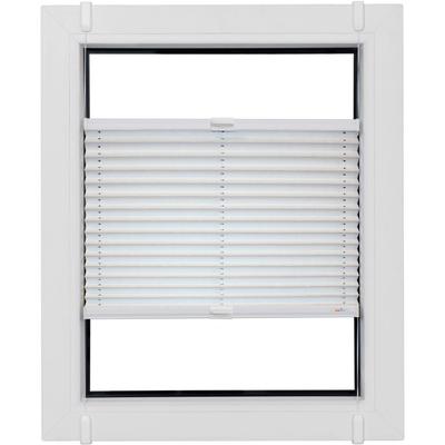 Plissee SUNLINES "Young Style Energy Saving", weiß (weiß, weiß), B:82,5cm H:100cm, Obermaterial: 100% Polyester, Plissees, nach Maß, mit Energiespareffekt, verspannt mit Simply-Fix Klemmträger Image