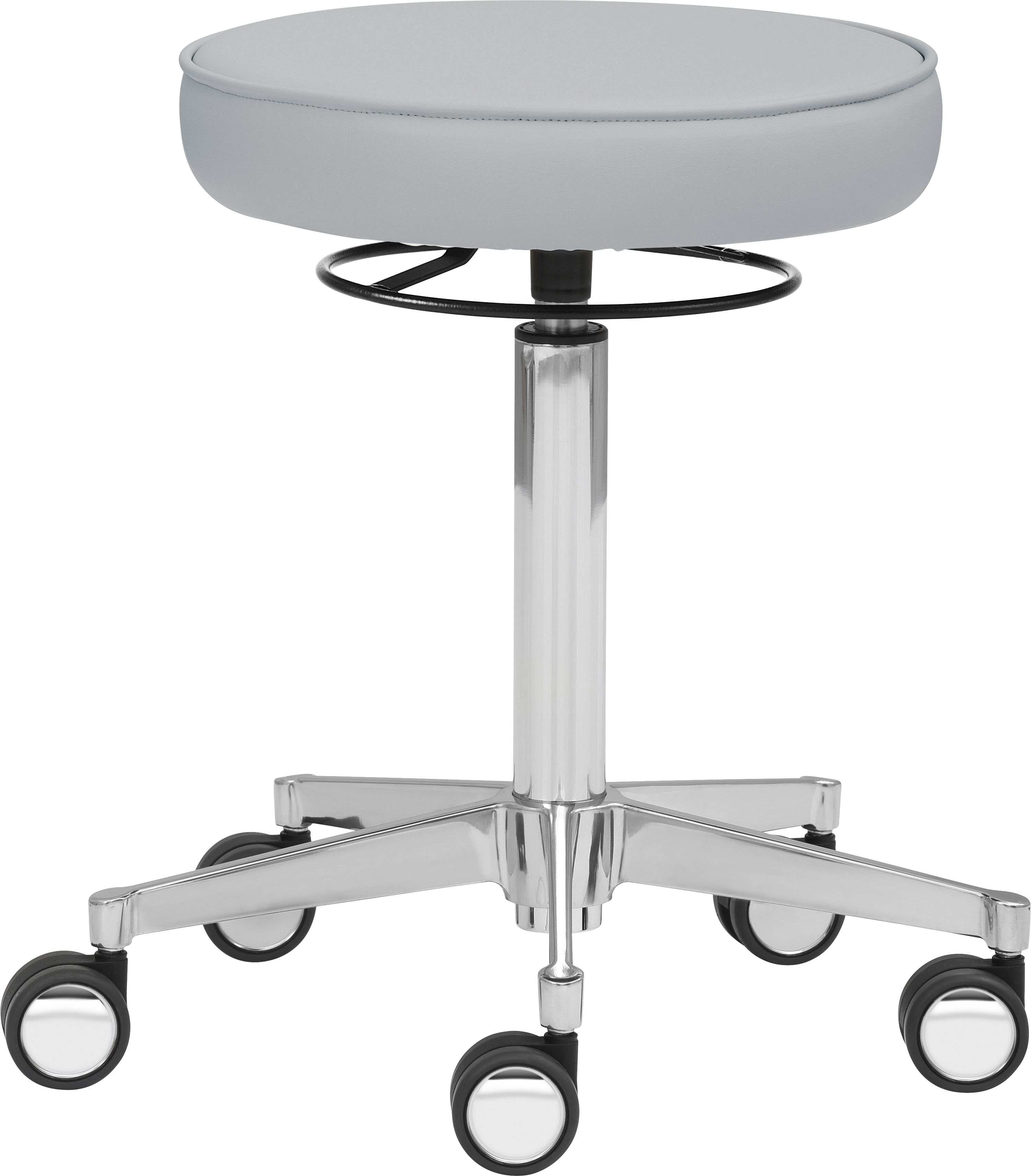 Drehhocker MAYER SITZMÖBEL "1295", grau (kristallgrau), B:48cm H:53cm T:48cm, 100% Polyesterstrick mit Beschichtung 100% Vinyl, Hocker, Funktionsdrehhocker 1295