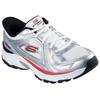 Slip-On Sneaker SKECHERS "STAMINA SPORT", Herren, Gr. 41, silber (weiß, silberfarben), Leder, Mesh, sportlich, Schuhe, Trainingsschuh, Retro Sneaker mit Slip-ins