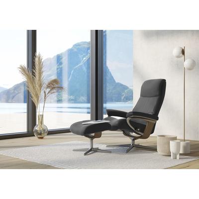 Fußhocker STRESSLESS "View", grau (grau batick), B:57cm H:43cm T:47cm, Leder BATICK: BATICK ist ein leicht korrigiertes, durchgefärbtes und genarbtes Möbelleder, bei dem die meisten Unebenheiten und Spuren in der Regel entfernt wurden., Hocker, mit... Image