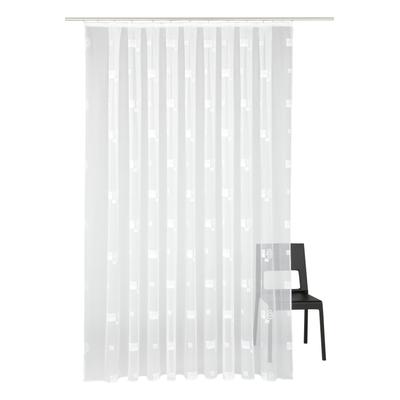 Gardine WECKBRODT "Jacquardstore BL-MW", weiß, B:260cm H:95cm, Polyester, Gardinen, feste Falten, Jacquard, Allover, Motiv, Bleiband, nach Maß, Store Image