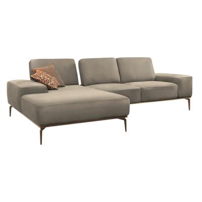 Ecksofa W.SCHILLIG "run, Designsofa mit tollem Sitzkomfort, bequem, L-Form", beige (ecru w82), B:279cm H:88cm T:178cm, Longlife Xtra-Leder Z73: Naturwalkleder der Luxusklasse aus den erlesensten Rohhäuten. Hautstärke 1, 1 u2013 1, 3 mm, ROHLEDER... Image