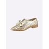 Slipper HEINE, Damen, Gr. 42, gold (goldfarben), Leder, Glattleder, modisch, Schuhe