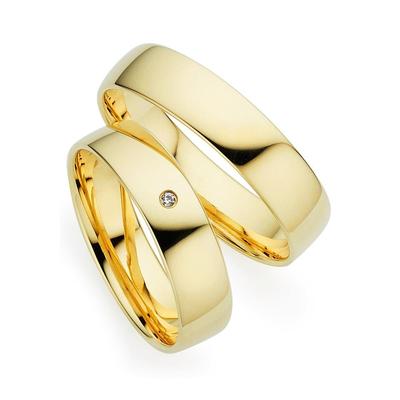 Trauring PHÖNIX "Schmuck Geschenk Gold 333 Trauring Ehering LIEBE versch. Varianten" Gr. 51, gold (gelbgoldfarben), Fingerringe, 51, ohne Brillant, Gelbgold 333, 5,0mm, Made in Germany, wahlweise mit oder ohne Brillant Image