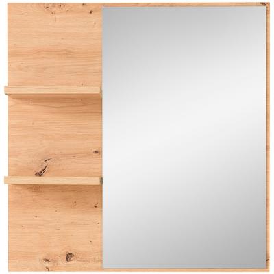 Garderobenspiegel INNOSTYLE "BARI Wandspiegel", schilfgrün, artisan eiche nachbildung, B:78cm H:80cm T:17cm, Mitteldichte Faserplatte (MDF), glasspiegel, Holzwerkstoff, Spiegel, Spiegelfläche 78 x 80 cm, 2 Ablageböden Image