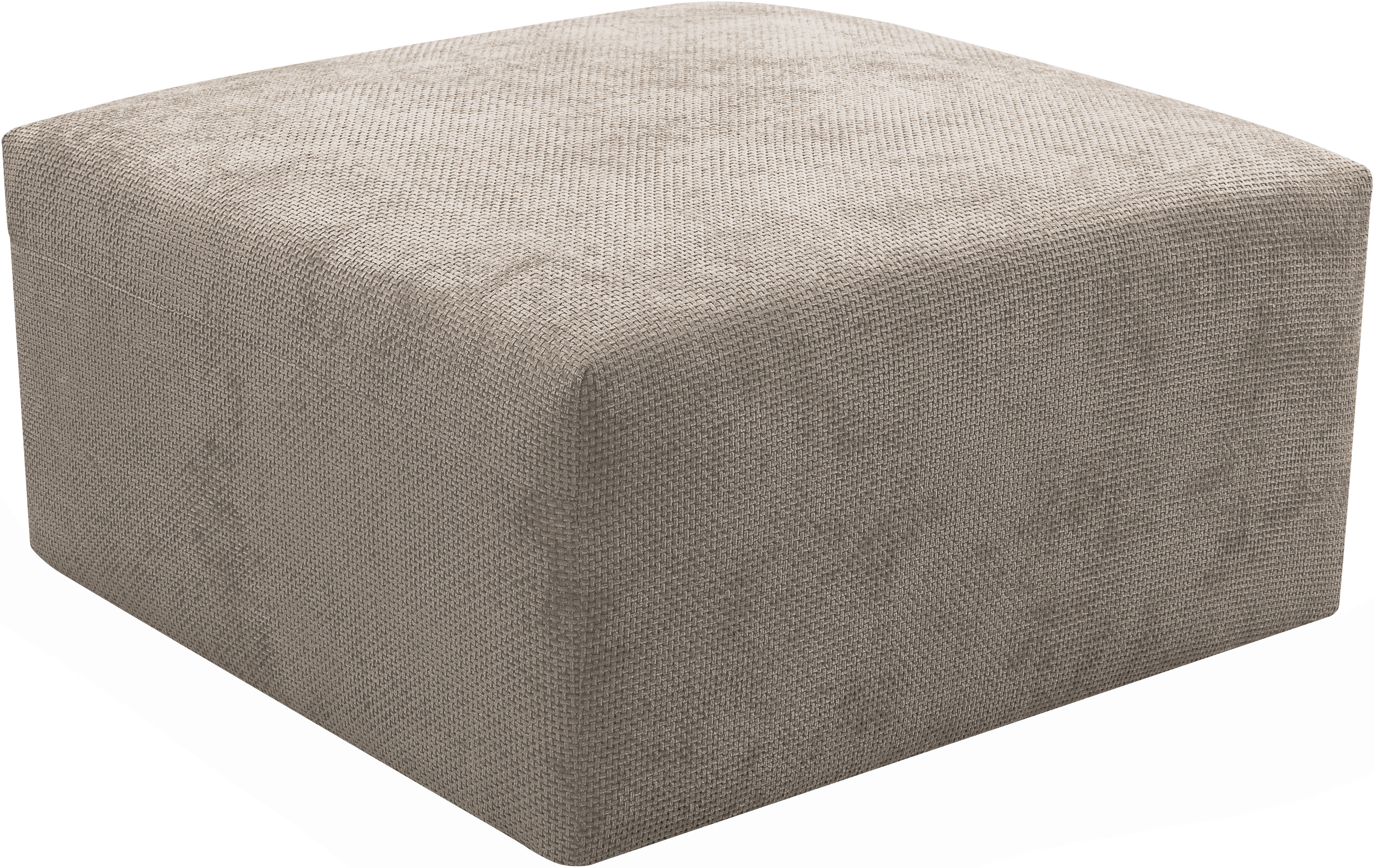 Polsterhocker WERK2 "Zeus-XL", braun (hellbraun), B:80cm H:41cm T:80cm, 100% Polyester, Hocker, Polsterhocker, Curvy Trend Hocker mit urbaner Optik