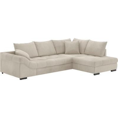 Ecksofa MR. COUCH "Allegro, L-Form", beige (novaclean avanti 6 taupe), B:303cm H:86cm T:202cm, Novaclean Avanti (100% Polyester), Sofas, mit Hochschläfer-Bettauszug, wahlweise mit Kaltschaum Image