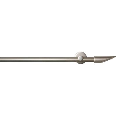 Gardinenstange GARESA "SEFRA", grau (nickelfarben), L:100cm Ø:16mm, Aluminium, Gardinenstangen, Vorhanggarnitur,Innenlaufgarnitur, verlängerbar, Endknopf Keil Image