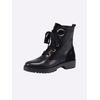 Schnürstiefelette HEINE, Damen, Gr. 37, schwarz, Leder, Glattleder, Veloursleder, Rindsleder, modisch, Schuhe