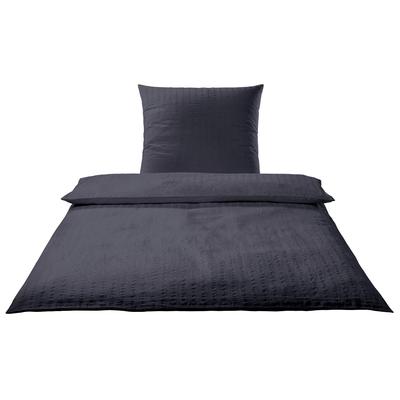 Bettwäsche ELEGANTE "Chelsea", grau (anthrazit), B/L: 155cm x 220cm, , Seersucker, B/L: 80cm x 80cm, Seersucker, Obermaterial: 100% Baumwolle, Bettwäsche, gewebter Seersucker Image