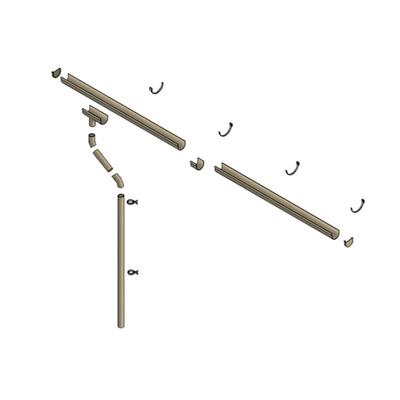 Regenrinne SKANHOLZ, braun, B:10cm L:600cm, Kunststoff, Rinnen, 600 cm, für Satteldach Image