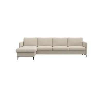 Ecksofa FLEXLUX "Fiore, L-Form", weiß (sanftes weiß), B:280cm H:85cm T:159cm, 100% Polyester, Sofas, schmale Armlehnen, Kaltschaum, Füße Alu+schwarz Image