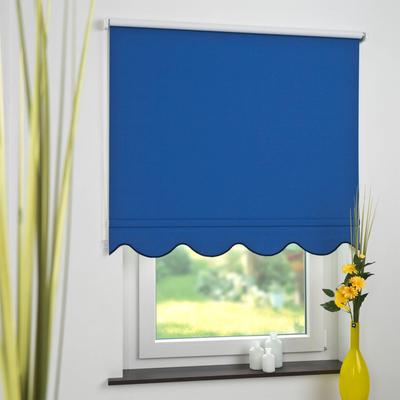 Seitenzugrollo LIEDECO Gr. 5, blau, B:102cm H:180cm, Polyester, Rollos, Volantrollo - Volant Klassik, Fixmaß Image