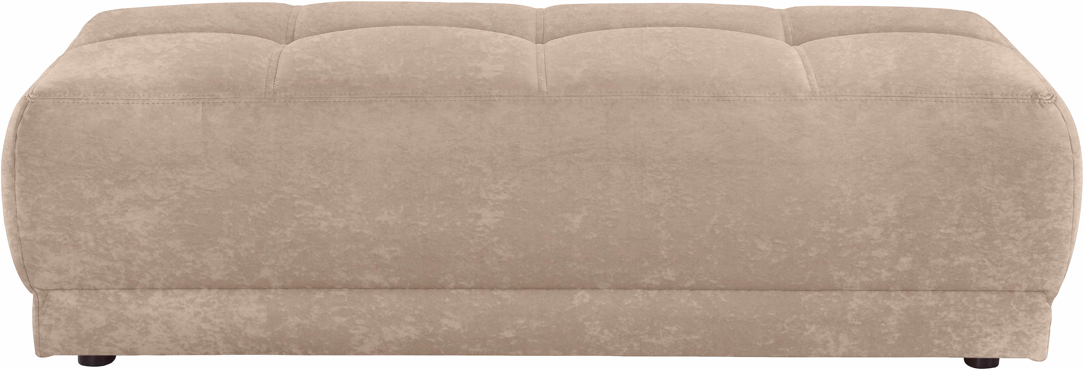 Hocker DOMO COLLECTION "Ava", beige (natur), B:150cm H:44cm T:67cm, Struktur (100% Polyester);Microfaser PRIMABELLE (100% Polyester);Kunstleder SOFTLUX;Struktur fein (100% Polyester), Hocker, Polsterhocker