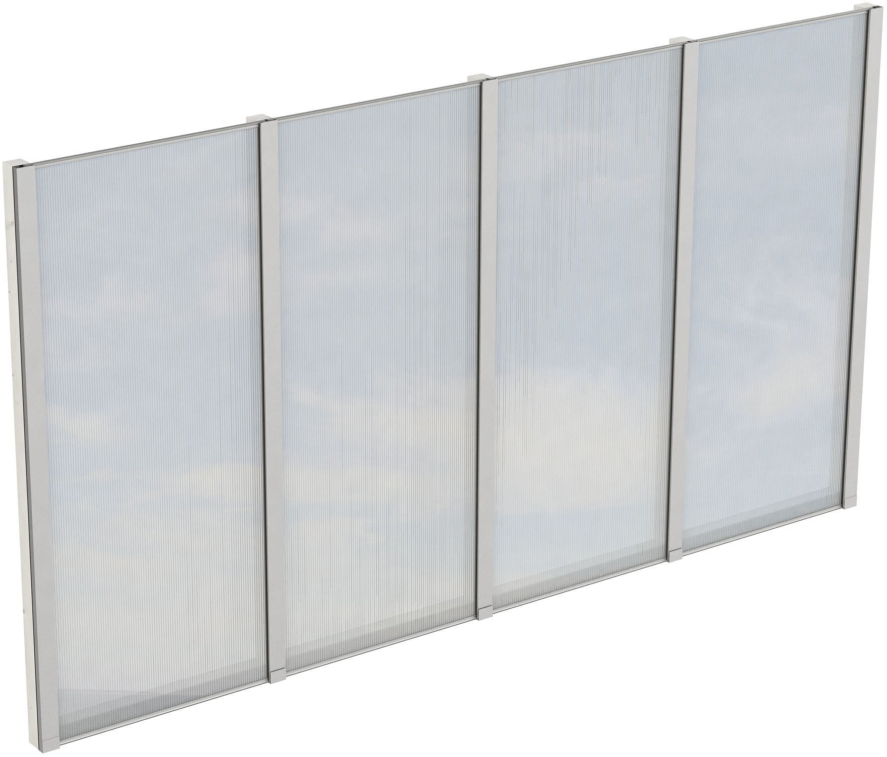 Carport-Seitenwand SKANHOLZ, weiß, B:343 H:200, Holzwerkstoff, Gartenhaus-Seitenwände, m. Polycarbonat, freistehend Image