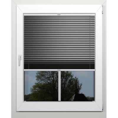Plissee INDEKO "Thermo-Deluxe", grau (anthrazit, metallfarben), B:114cm H:100cm, Obermaterial: 94% Polyester, 6% sonstige Fasern, Plissees, zur Montage in der Glasleiste, nach Maß Image