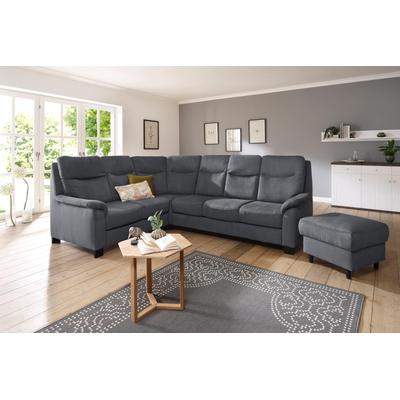 Ecksofa HOME AFFAIRE "Boccaccio L-Form", grau, B:265cm H:104cm T:215cm, Struktur weich (90% Polyester / 10% Polyamid), Luxus-Microfaser (100% Polyester), Luxus-Microfaser Vintageoptik(100% Polyester), Sofas, mit Federkern, incl. Kopfteilverstellung,... Image