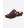 Pantoffel MUBB, Damen, Gr. 38, rot (burgund), Veloursleder, Basic, Schuhe Hausschuh Pantoffeln