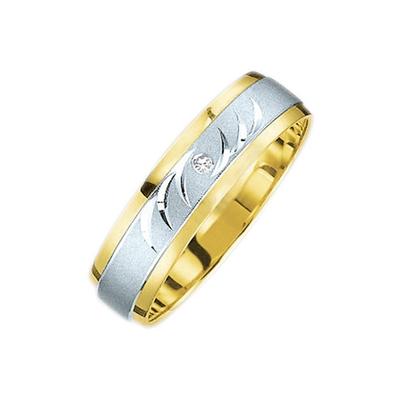 Trauring FIRETTI "Schmuck Geschenk Gold 375 Hochzeit Ehering Trauring "LIEBE" Gr. 20, gold (gelbgoldfarben, weißgoldfarben), Fingerringe, 20, 0,01 ct SI = kleine Einschlüsse mit Brillant, Gelbgold 375-Weißgold 375, 5mm, Gelbgold 375, Weißgold 375,... Image