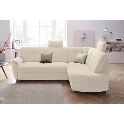 Ecksofa SIT & MORE "Sonoma L-Form", beige (creme), B:246cm H:91cm T:176cm, Kunstleder SOFTLUX, Luxus-Microfaser ALTARA NUBUCK (100% Polyester), Luxus-Microfaser (90% Polyester, 10% Polyamid), Sofas, wahlweise mit Bettfunktion und Bettkasten Image