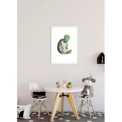 Bild KOMAR "Cute Animal Turtle", grün (farbe bild(er): grün), B:40cm H:50cm, Papier, Holz, Bilder, Wandbild zur Dekoration - ohne Rahmen Image