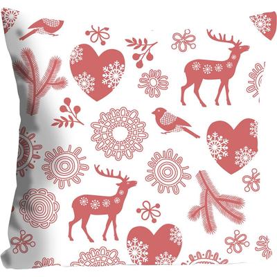 Dekokissen QUEENCE "Love", rot (rotbuchefarben, bedruckt), B:40cm L:40cm, Polyester, Dekokissen_Sitzkissen_Kissenhüllen, mit Tieren und Herzen Image