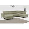 Wohnlandschaft COTTA "Hudson U-Form", grün, B:324cm T:207cm, Sofas, mit Kopfteilverstellung, wahlweise mit Bettfunktion & Bettkasten