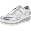 Schnürschuh HEINE, Damen, Gr. 40, silber (weiß, silberfarben), Leder, Synthetik, Textil, sportlich, Schuhe