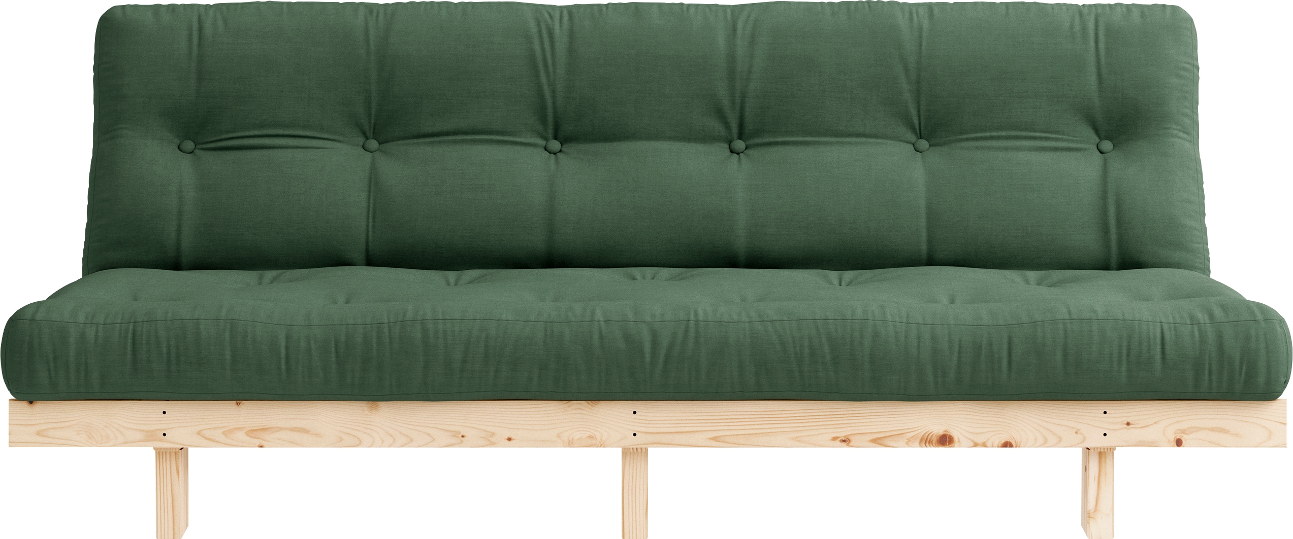 Schlafsofa KARUP DESIGN "Lean", grün (olivgrün), B:190cm H:73cm T:99cm, 80% Baumwolle + 20% polyester, Sofas, mit Bettfunktion und Futonmatratze