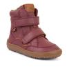 Barfußschuh FRODDO "BAREFOOT TEX WINTER", Kinder, Gr. 35, lila (beerenfarben), Leder, casual, Schuhe, Klettschuh, Winterstiefel mit TEX-Membrane