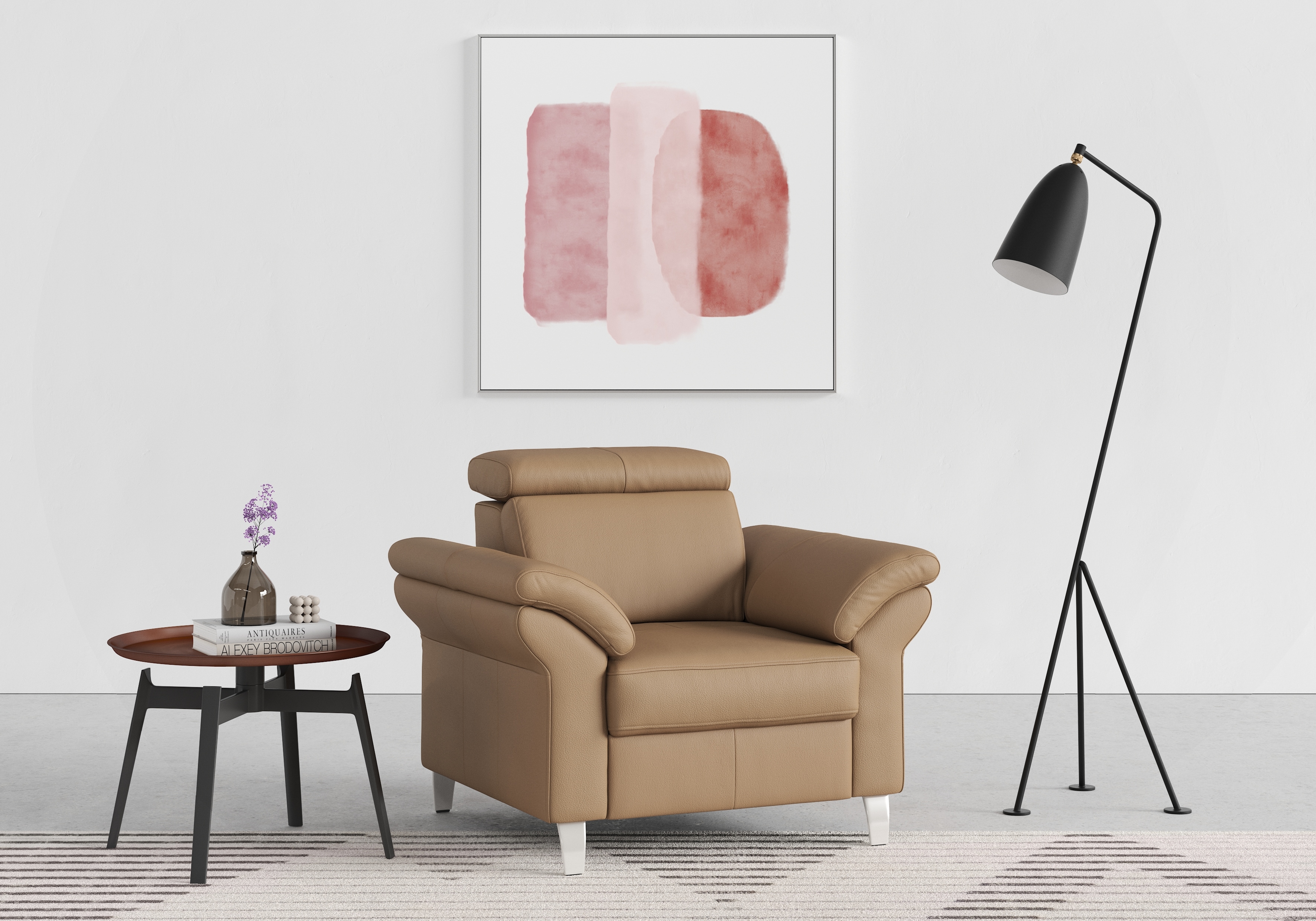 Sessel SIT & MORE "Arngast", braun (cappucino), B:101cm T:93cm, Luxus-Microfaser ALTARA NUBUCK (100% Polyester);Struktur (100% Polyester);Flachgewebe (90% Polyester; 10% Polyamid), Sessel, inklusive Federkern und Kopfteilverstellung