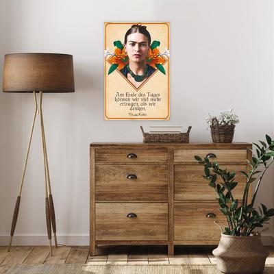 Wanddekoobjekt LUCKYLINDE "Frida Kahlo - Am Ende des Tages", bunt, B:20cm H:30cm T:0,3cm, Blech, Wanddekoobjekte, Exklusive JANOSCH Kindermotive, Stahlschild Image