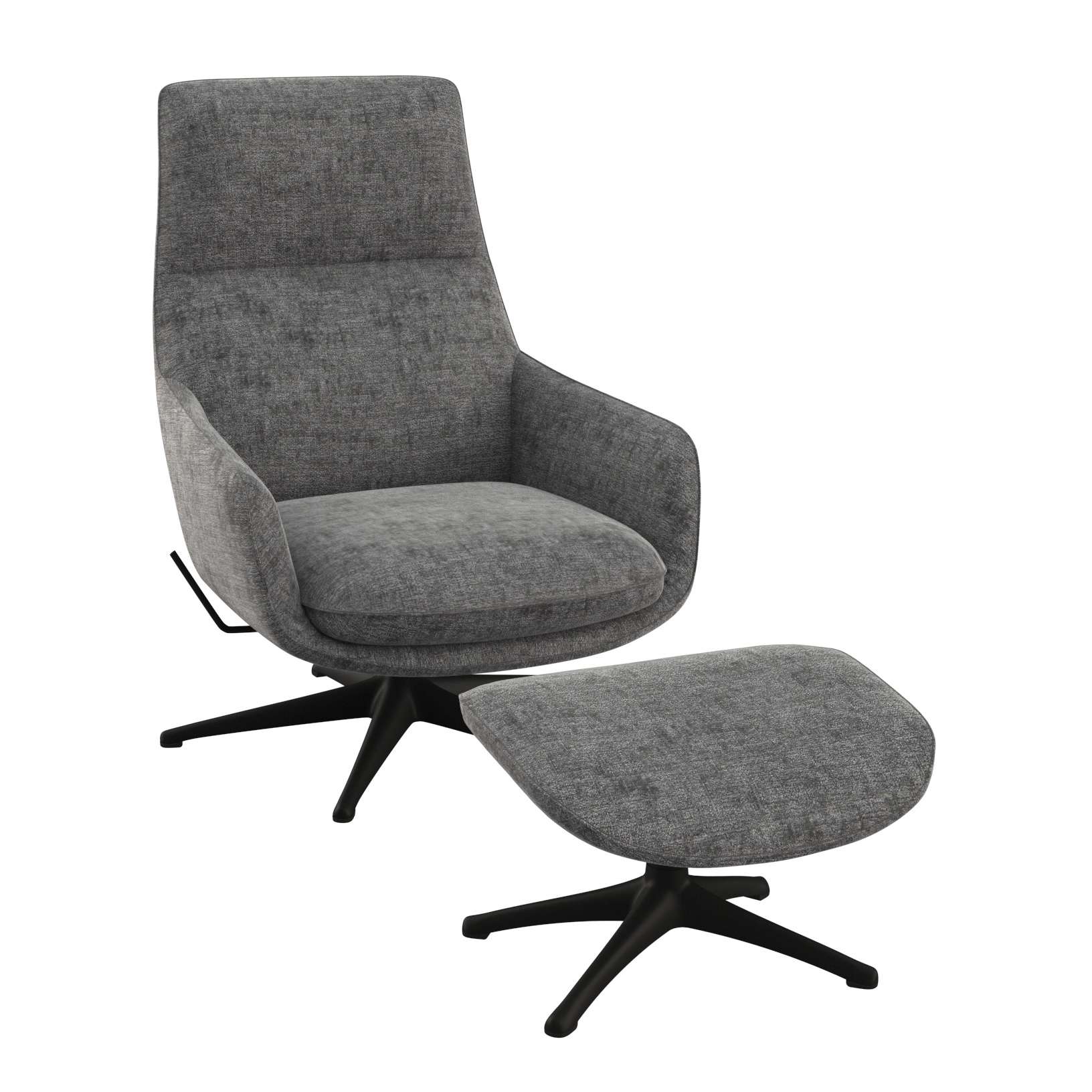 Drehsessel FLEXLUX "Marinella, OTTOs Choice, Relaxsessel, Entspannung mit Premium-Komfort", schwarz (graphite, schwarz), B:75cm H:103cm T:95cm, 100% Polyester, Sessel, Drehsessel, Liegefunktion, drehbar, Fuß schwarz