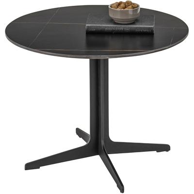 Couchtisch STOLKOM "LENA", schwarz (schwarz, 1 stück höhe 45 cm, durchm. 60 cm), Tische, rund Keramik Schwarz, Tisch mit Gestell in schwarz Image