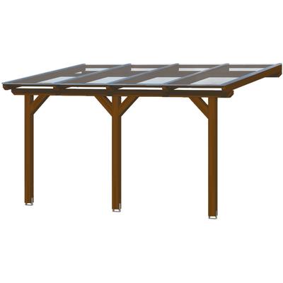 Terrassendach SKANHOLZ "Andria", braun (nussbaum), B:434cm T:250cm, Leimholz, Terrassenüberdachungen, Leimholz Image