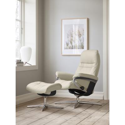 Relaxsessel STRESSLESS "Sunrise", blau (atlantic blau batick), B:83cm H:105cm T:74cm, Leder BATICK: BATICK ist ein leicht korrigiertes, durchgefärbtes und genarbtes Möbelleder, bei dem die meisten Unebenheiten und Spuren in der Regel entfernt... Image
