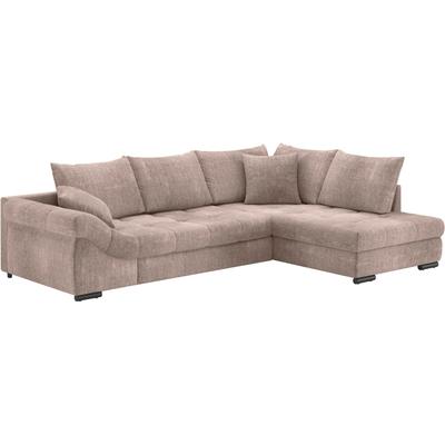 Ecksofa MR. COUCH "Allegro, L-Form", grau (dolce 4 taupe), B:303cm H:86cm T:202cm, Dolce (100% Polyester), Sofas, mit Hochschläfer-Bettauszug, wahlweise mit Kaltschaum Image