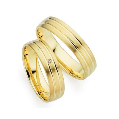 Trauring PHÖNIX "Schmuck Geschenk Gold 333 Trauring Ehering LIEBE versch. Varianten" Gr. 64, gold (gelbgoldfarben), Fingerringe, 64, ohne Brillant, Gelbgold 333, 5,0mm, Made in Germany, wahlweise mit oder ohne Brillant Image
