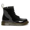 Schnürboots DR. MARTENS "Junior 1460 8-Loch Lacklederstiefel", Kinder, Gr. 40, schwarz, Leder, glänzend, modisch, Schuhe, Lackstiefel, Kinderstiefel, Freizeitschuh mit Reißverschluss