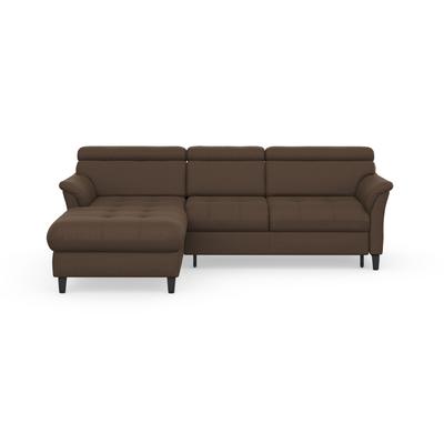 Ecksofa SIT & MORE "Marano L-Form", braun, B:257cm T:166cm, 100% Polyester, Sofas, inklusive Kopfteilverstellung, wahlweise mit Bettfunktion, Bettkasten Image