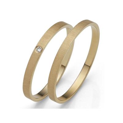Trauring FIRETTI "Schmuck Geschenk Gold 375 Hochzeit Ehering "LIEBE" Gr. 62, gold (gelbgoldfarben), Fingerringe, 62, 0,005 ct SI = kleine Einschlüsse mit Brillant, Gelbgold 375, 2,0mm, Made in Germany, wahlweise mit oder ohne Brillant Image